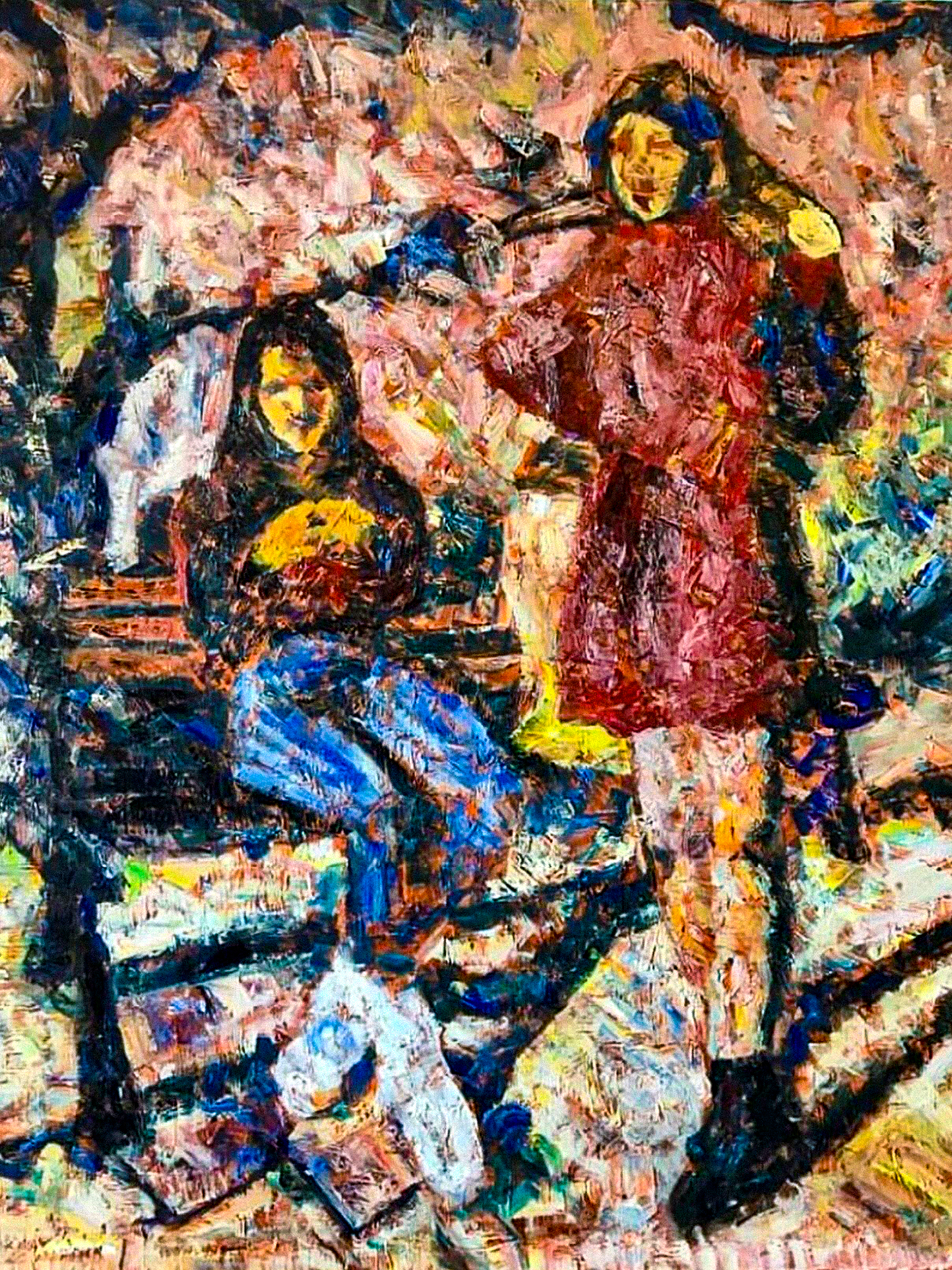 Two Figures — Oil on Canvas